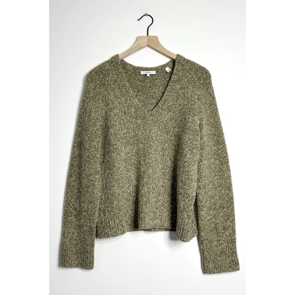 VINCE Saddle Sleeve V-Neck Sweater - Picture 1 of 9